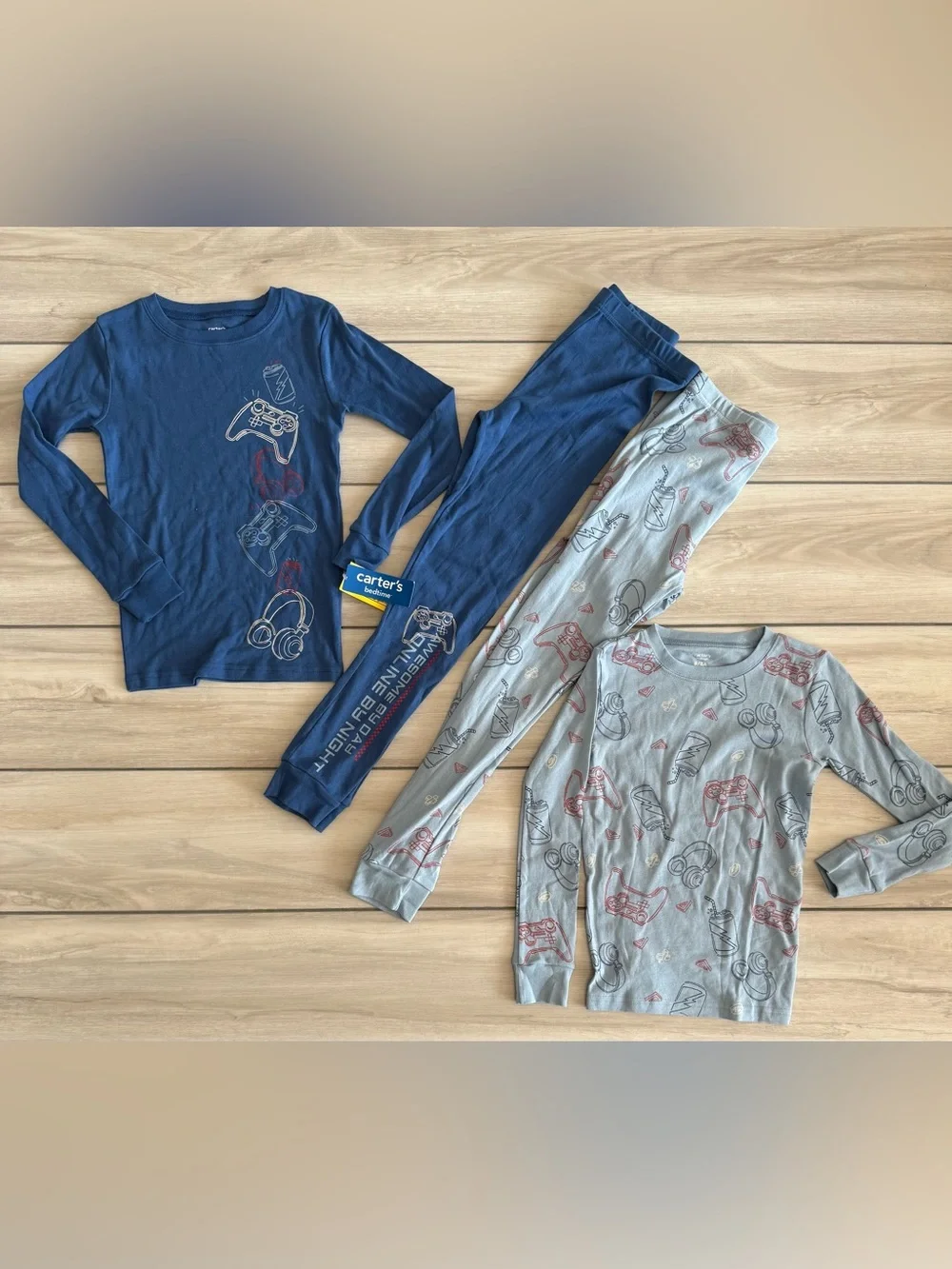Carter's Gaming 4 Piece Pajama Set Blue Size 8/8A NWT